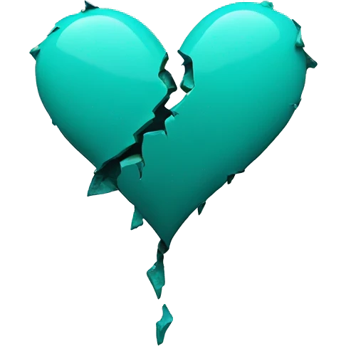 Broken teal heart emoji