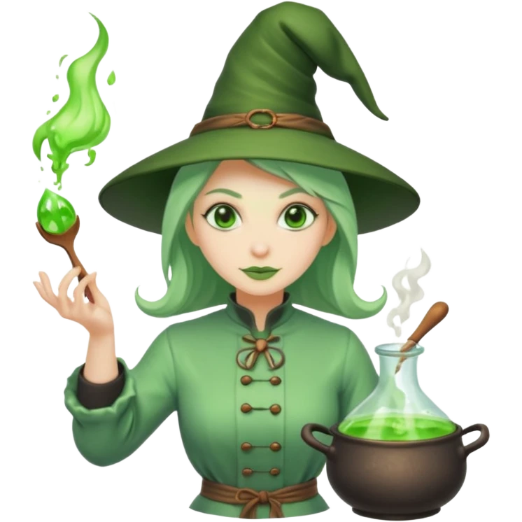 green witch cooking potion emoji
