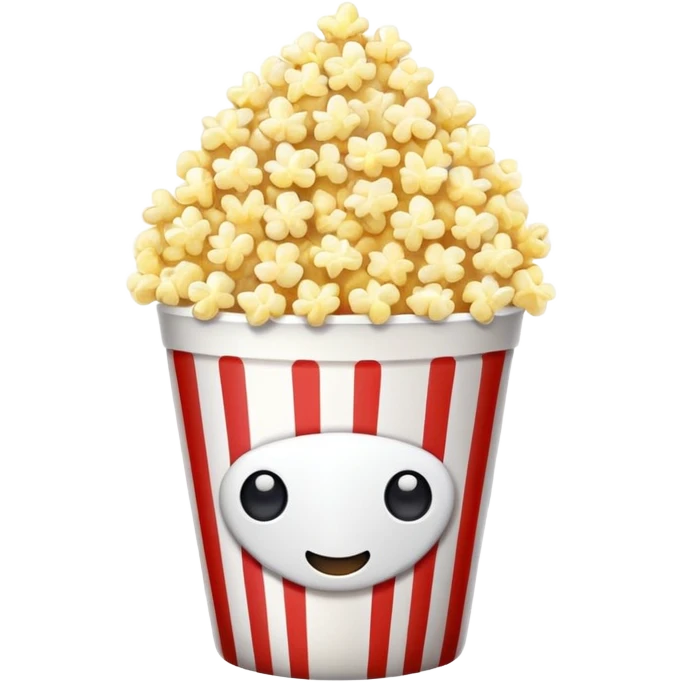 Popcorn in a striped cup with a TV emoji
