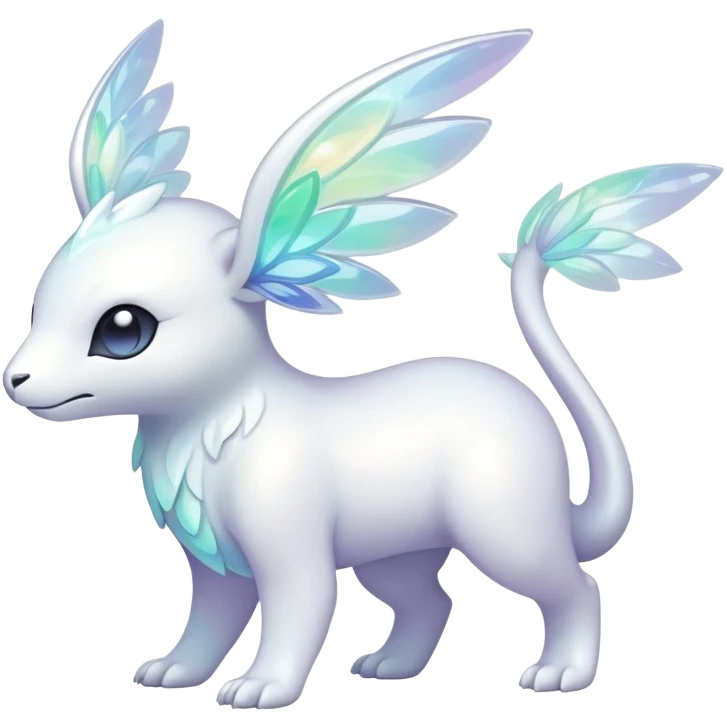  Iridescent white pale fakemon-creature  emoji
