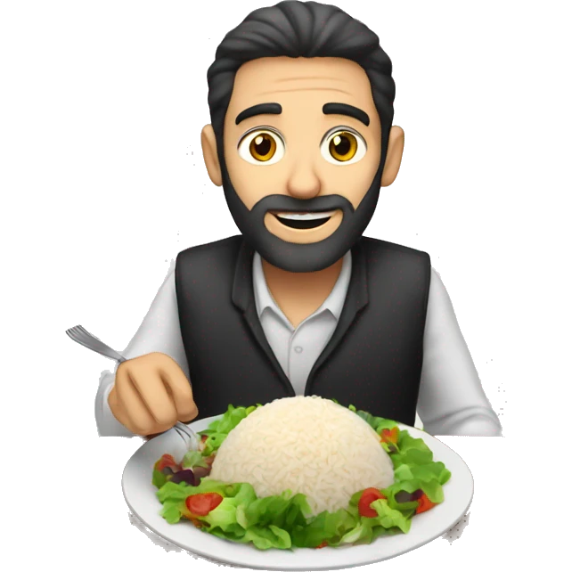 Jew eating rice and salad emoji