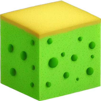 green flat square dish sponge emoji