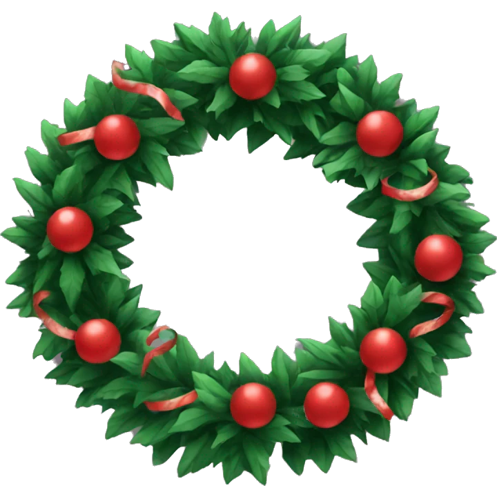 A Christmas wreath emoji
