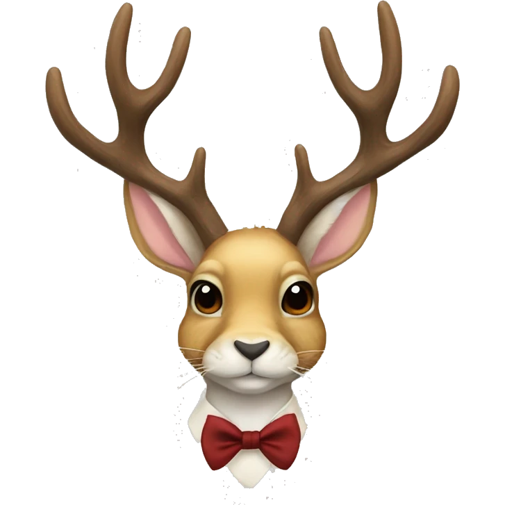 jackalope with long tie bunny ears deer antlers emoji