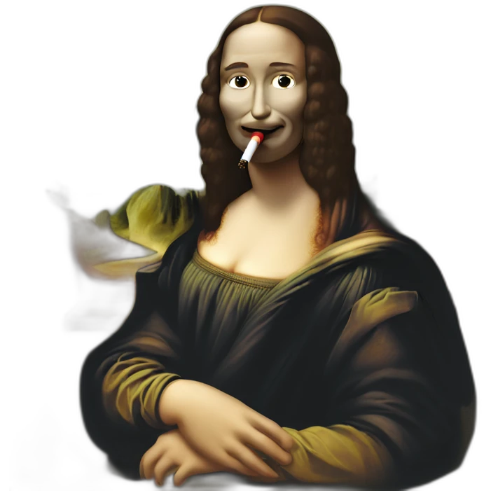 Mona Lisa with cigarette emoji