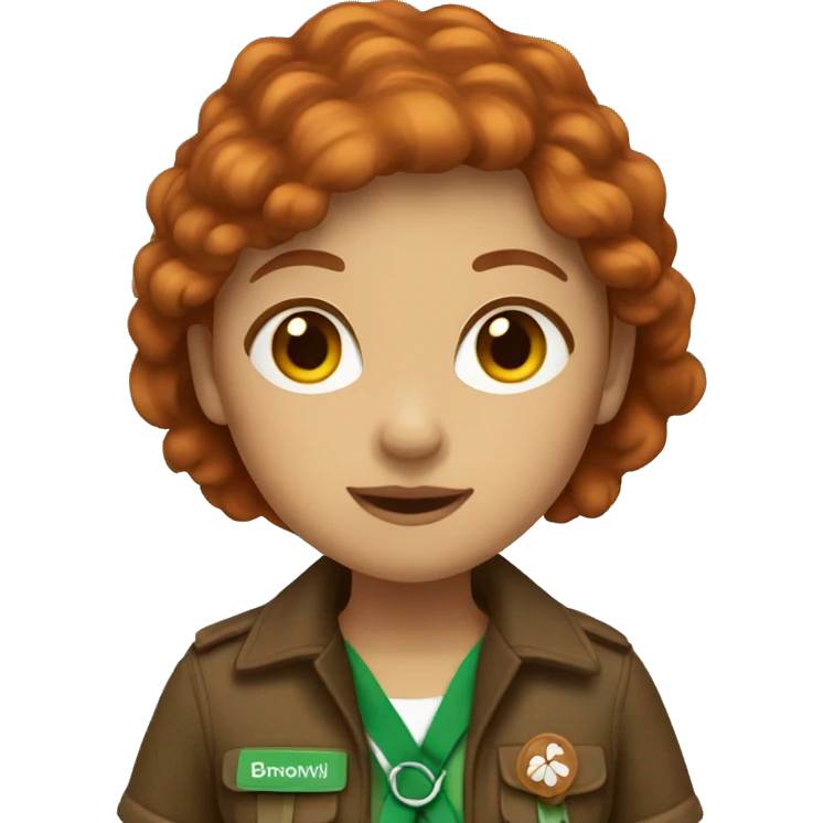 brownish red hair girl scout emoji