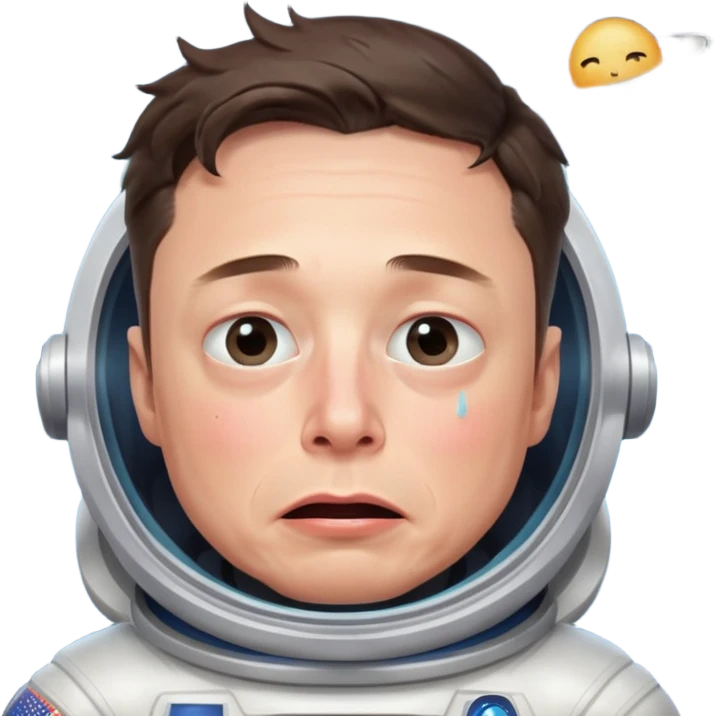Elon Musk in the space: Crying emoji