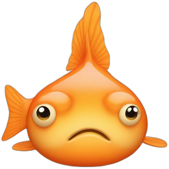 Fat sad orange fish emoji