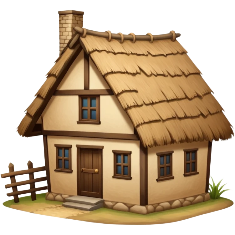 saman çatılı ev emoji