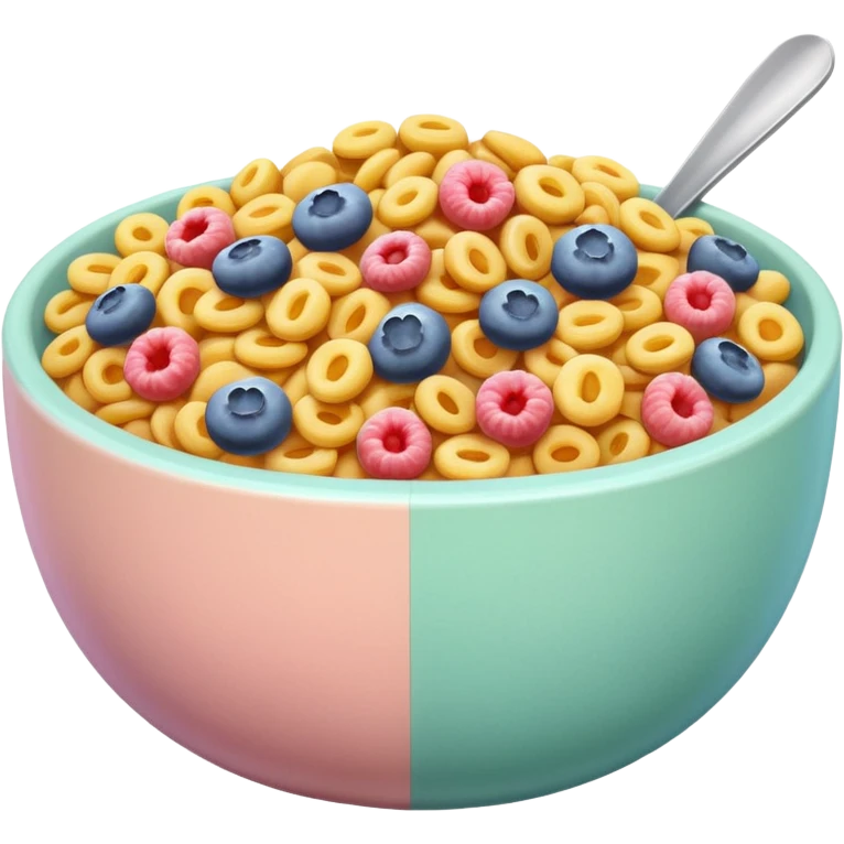 an aesthetic bowl of pastel cereals emoji