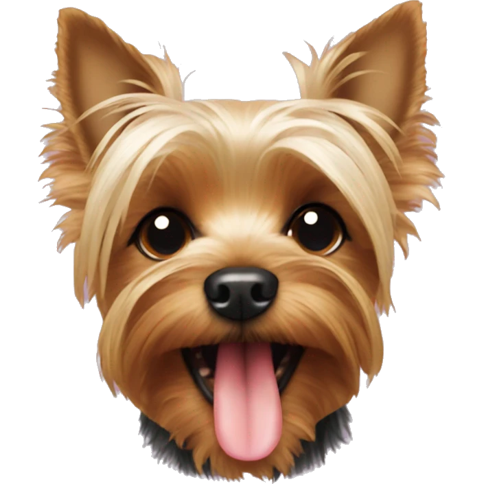 Yorkie with tongue out  emoji