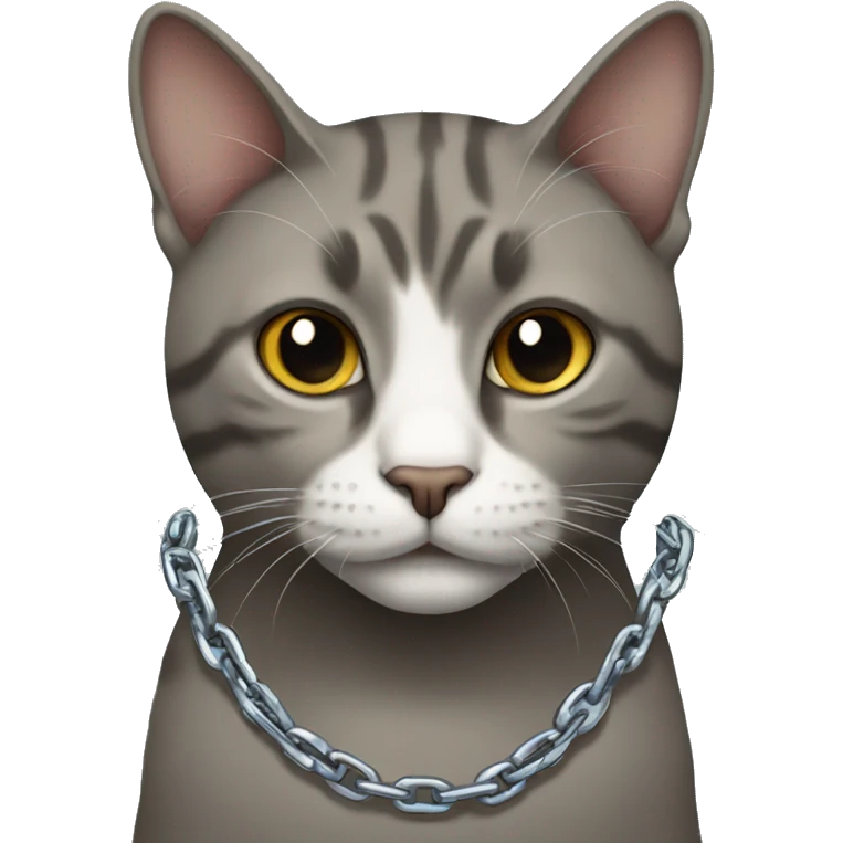 Cat wearing a chain emoji
