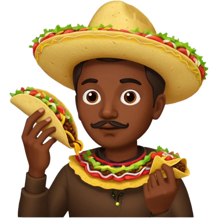 Mexican guy eating a taco emoji