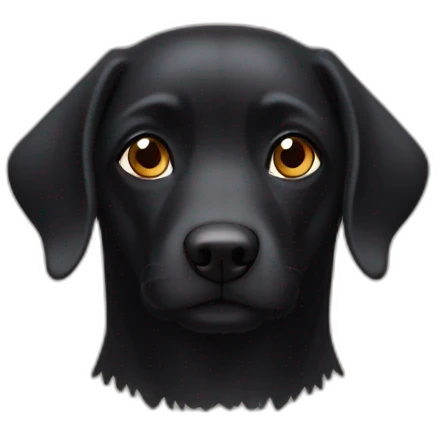 Chien noir avec yeux marrons  emoji