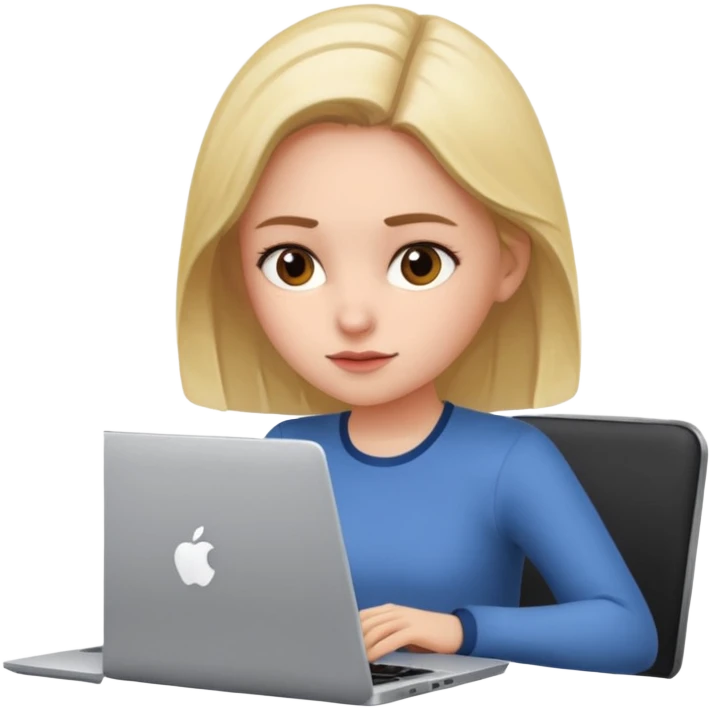 GIRL WORKING IN OFFICE WITH LAPTOP emoji