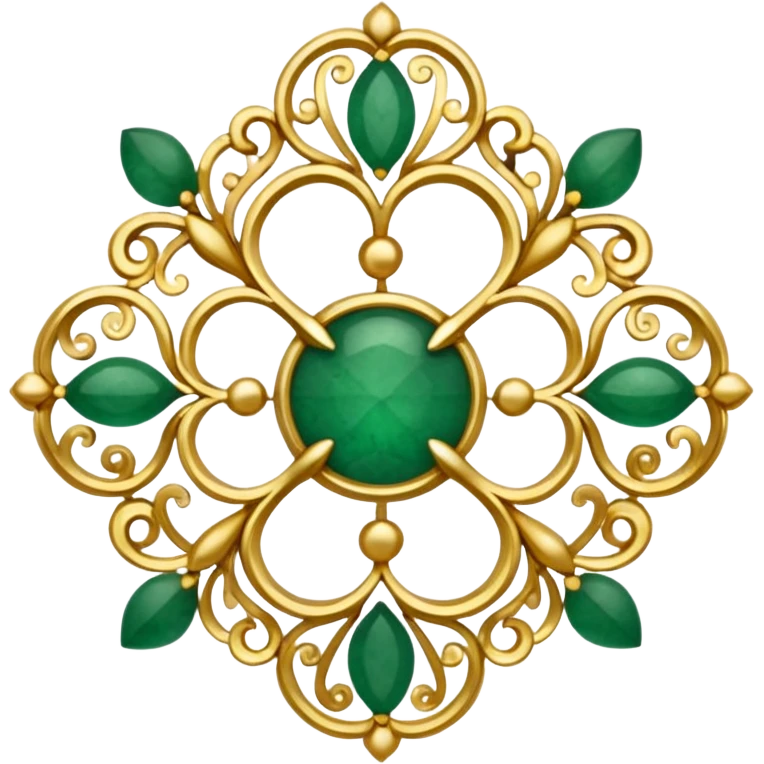 Jade and gold filigree emoji