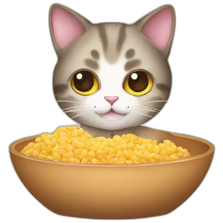 cat is making food vector illustration emoji