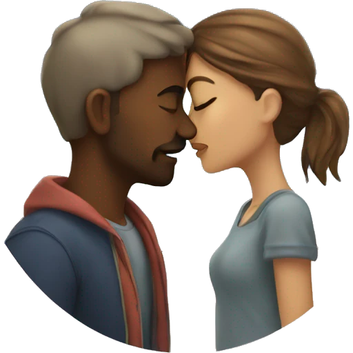 couple kissing under the sky emoji