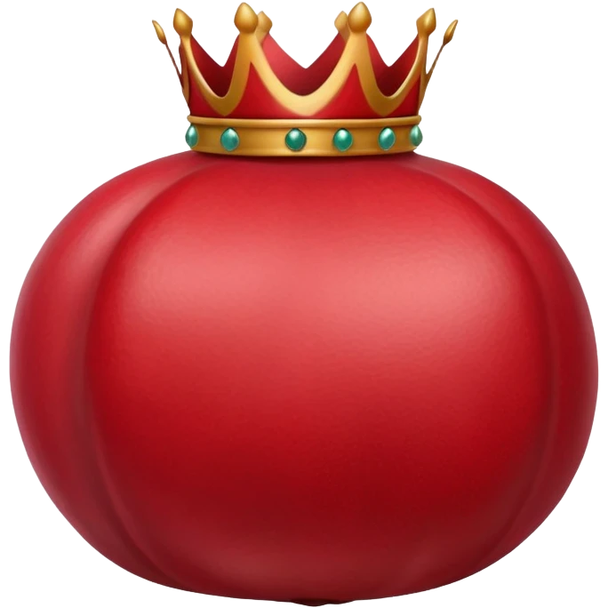whole pomegranate with a round, red outer shell and a crown-like top emoji