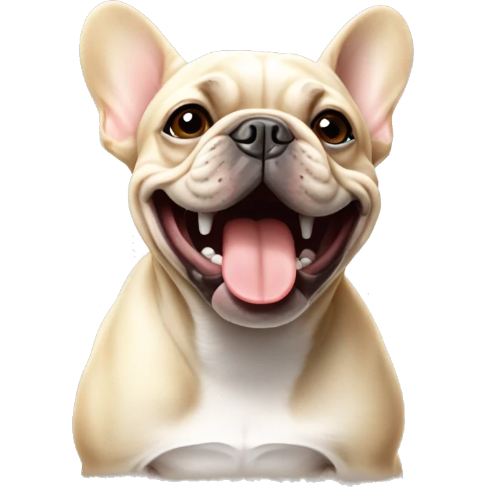 Beige happy French bulldog emoji