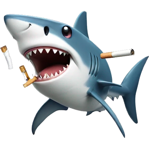 Shark smoking a cigarette  emoji