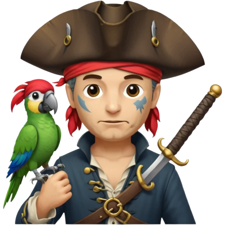 pirate and parrot emoji
