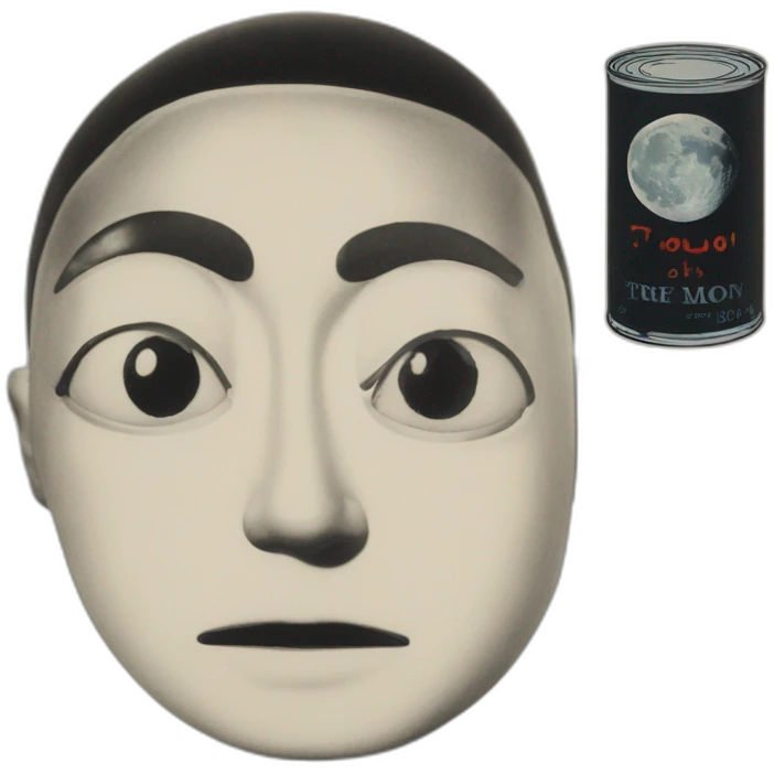 Moon from Trip to the moon (1922) with a warhol campbell can in his eye emoji