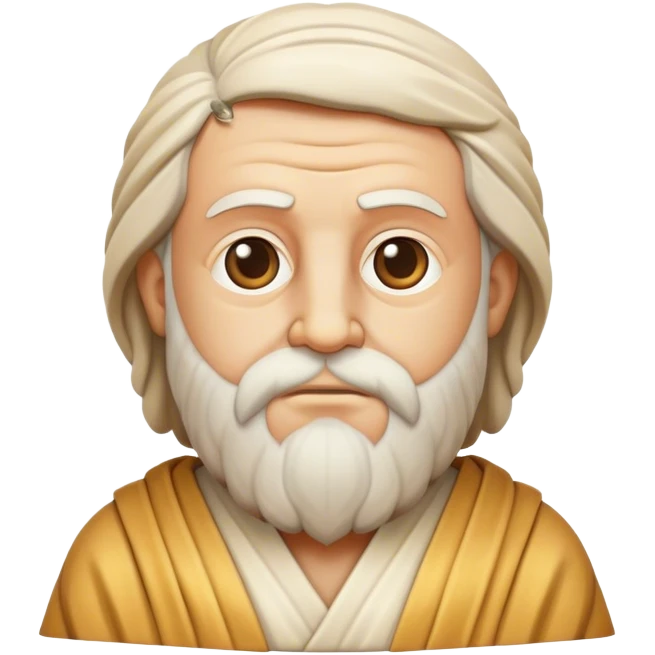 Cinematic Realistic Plato Portrait Emoji, depicted as a wise ancient philosopher with a contemplative expression in classical robes, rendered with soft textures and timeless serene lighting that captures his intellectual legacy. emoji