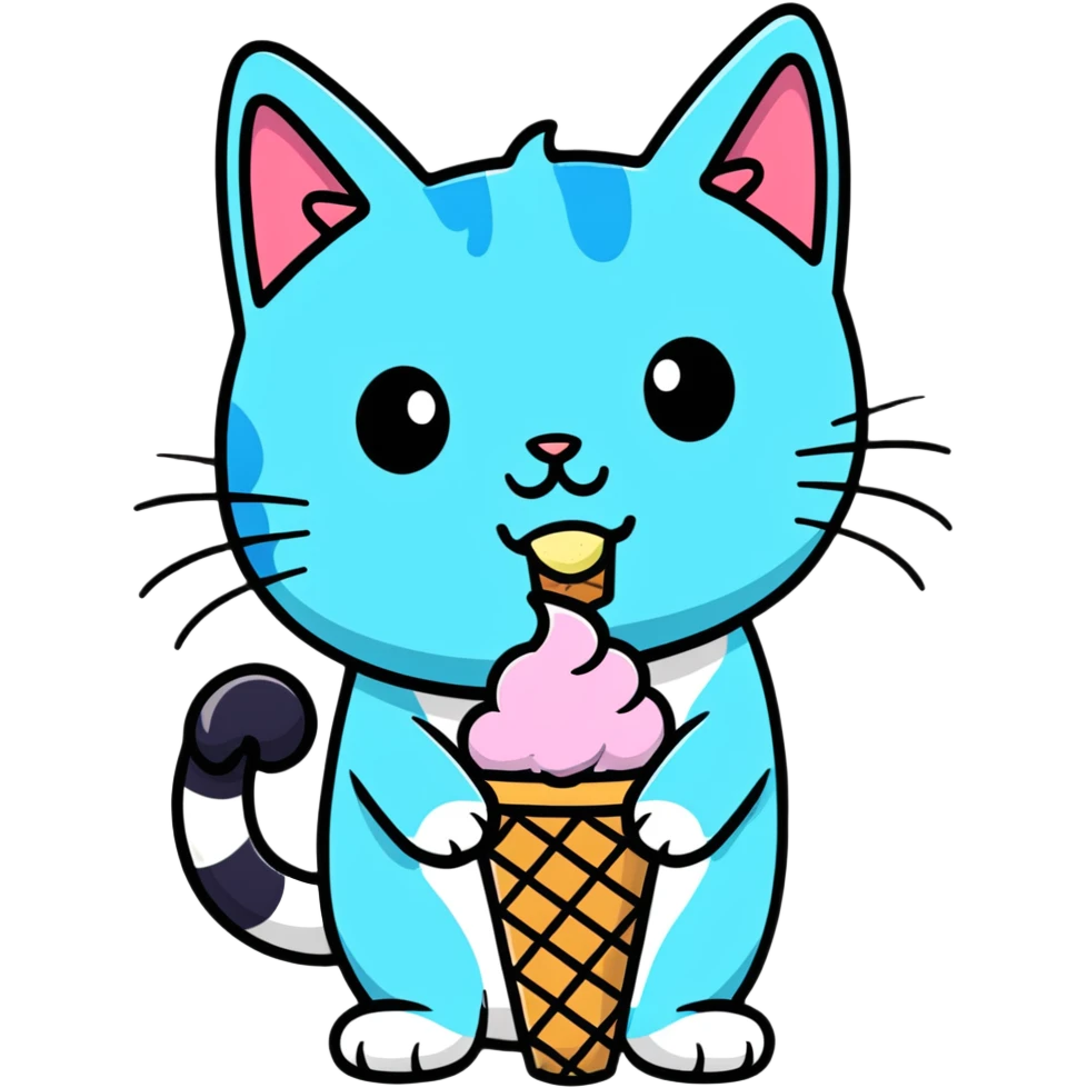 Cat with ice cream all over his face emoji