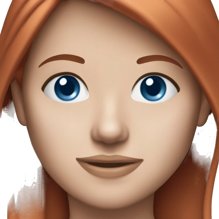Red-hair-girl blue-eyes face mask emoji