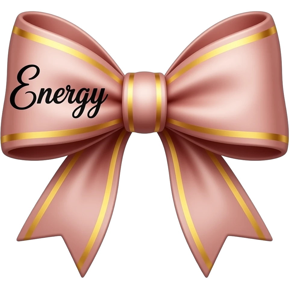 use this bow and add the words energy in calligraphy on the left emoji