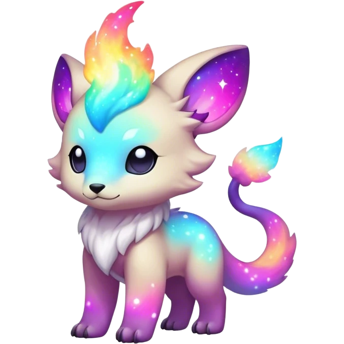 Cute cool colorful nebula fantasy animal hybrid Fakemon full body emoji