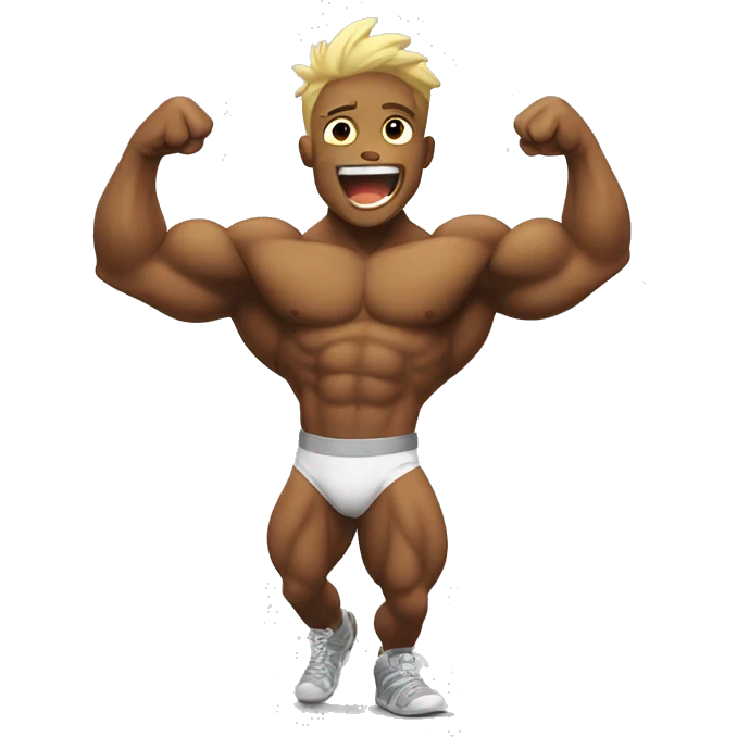Pikach with a white bodybuilder cheering him in training  emoji
