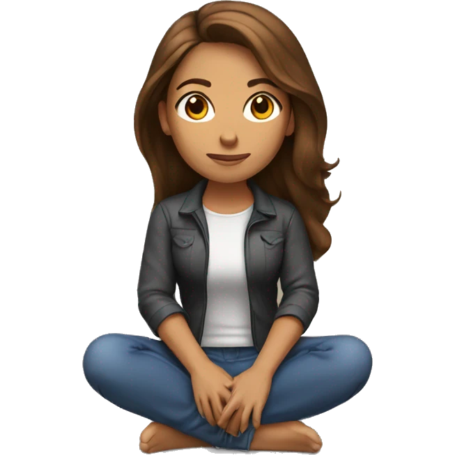 Brown hair woman kneeling  emoji