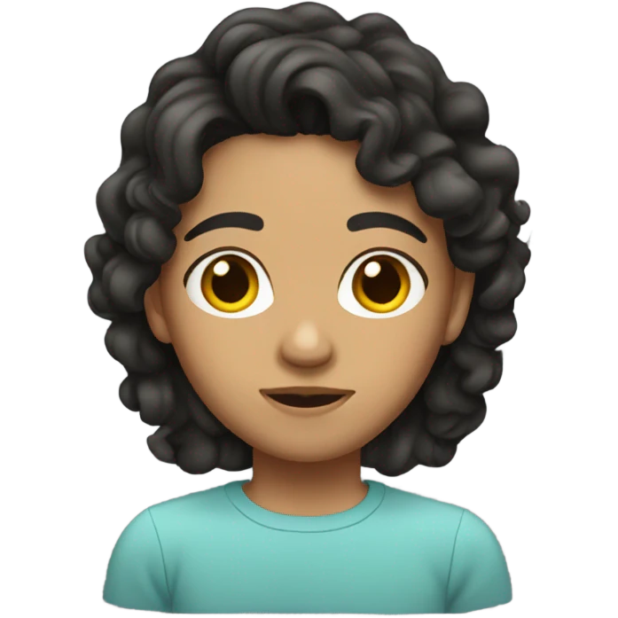 mexican teenager loose dark curls emoji