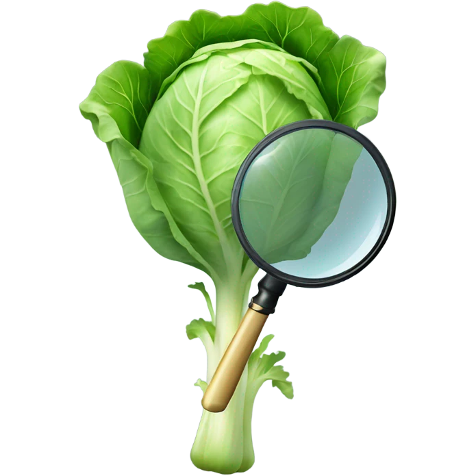 cabbage hold magnifying glass emoji