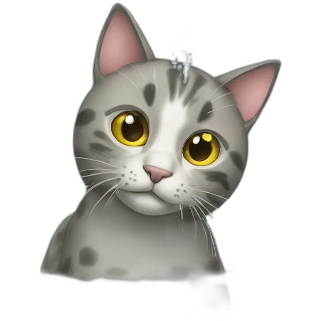 cat aving a shower emoji