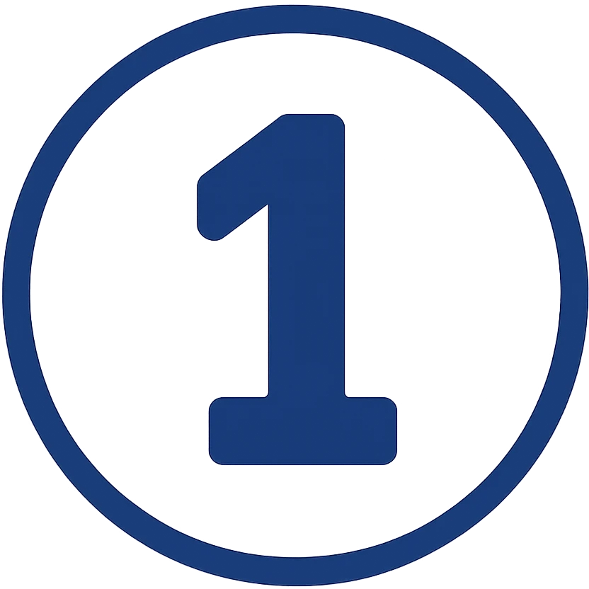 circle with a large number 1 in the middle, modern flat style emoji