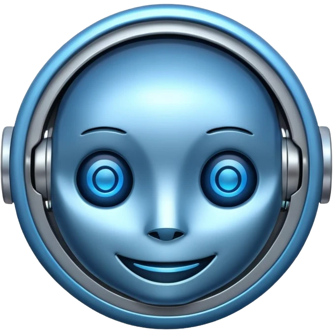 chat window with a smiling robot face emoji