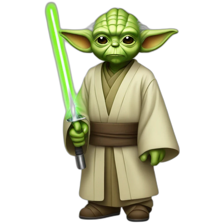 maitre yoda avec un sabre laser emoji