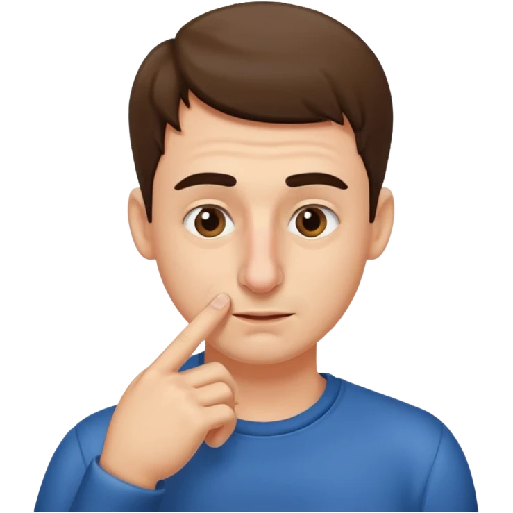 Guy swipping nose with his finger emoji