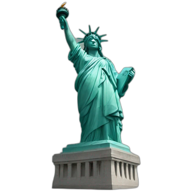 Un goril qui tien la statue de la liberté emoji