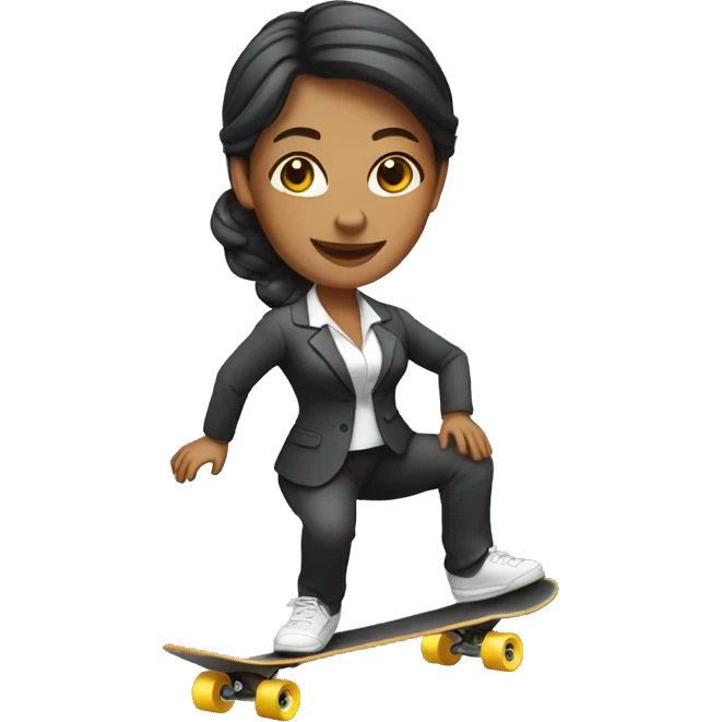 professional business woman on skateboard emoji