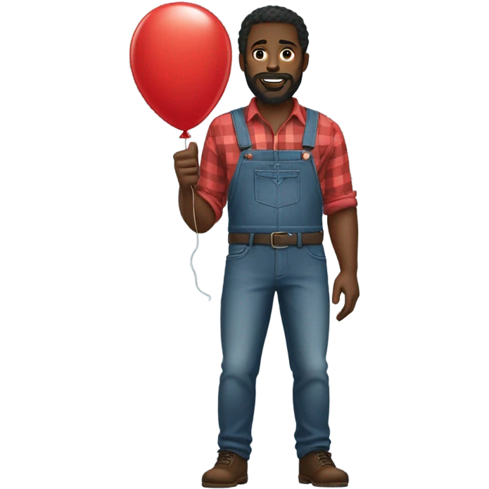 bearded black man with canadian tuxedo and red balloon emoji