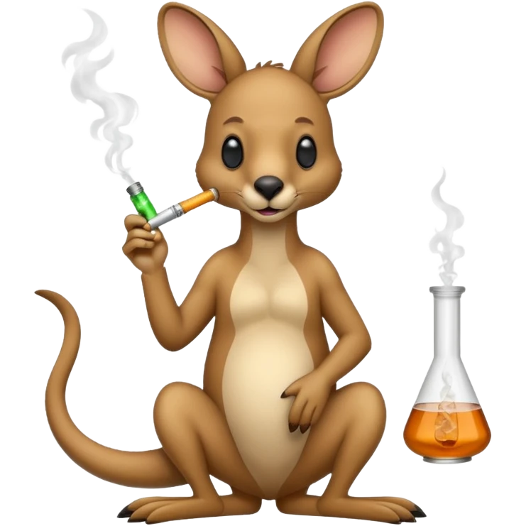 Kangaroo with a bong emoji