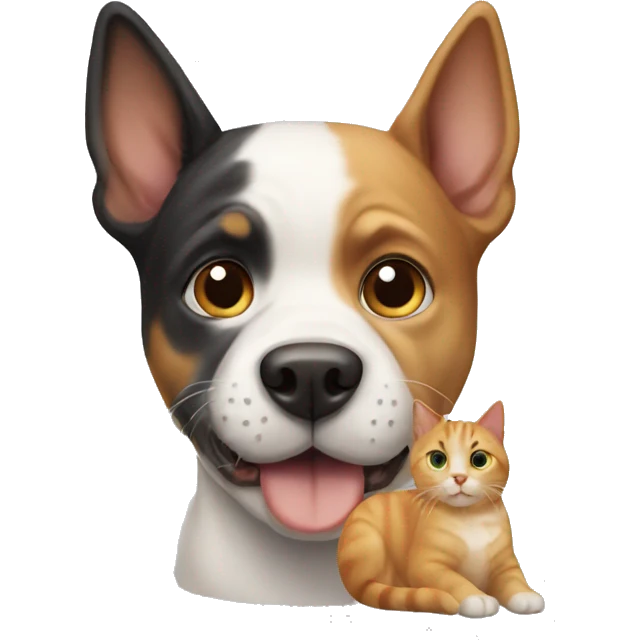 Dog with cat emoji