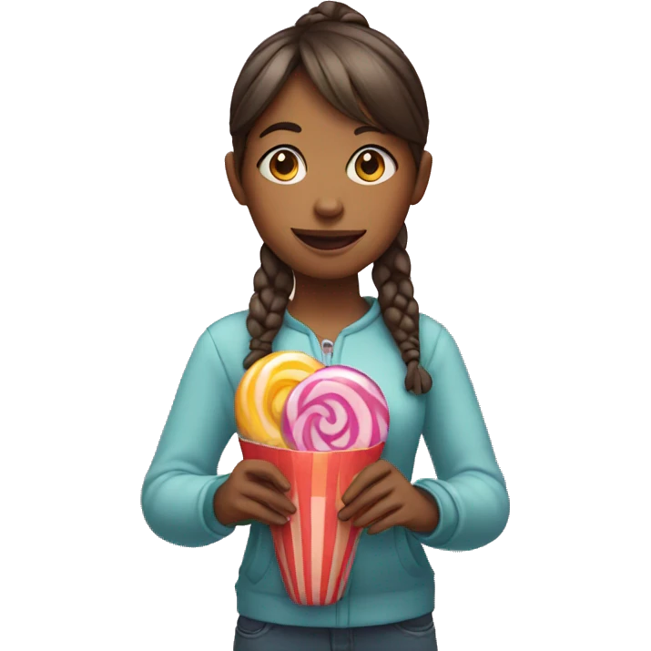 Girl with candy emoji