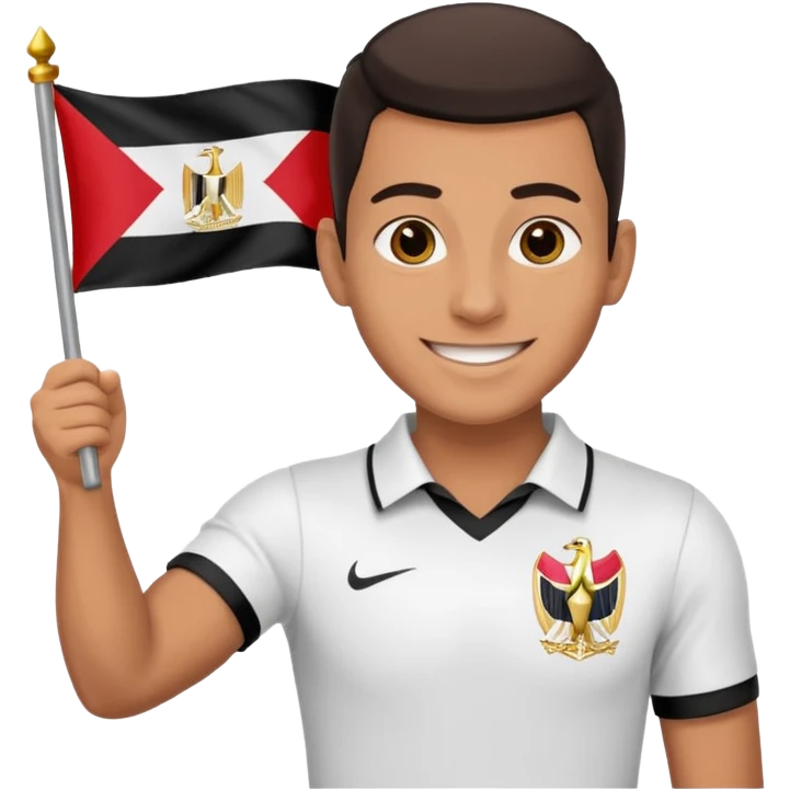 ‏رجل يرفع شعار منتخب مصر emoji