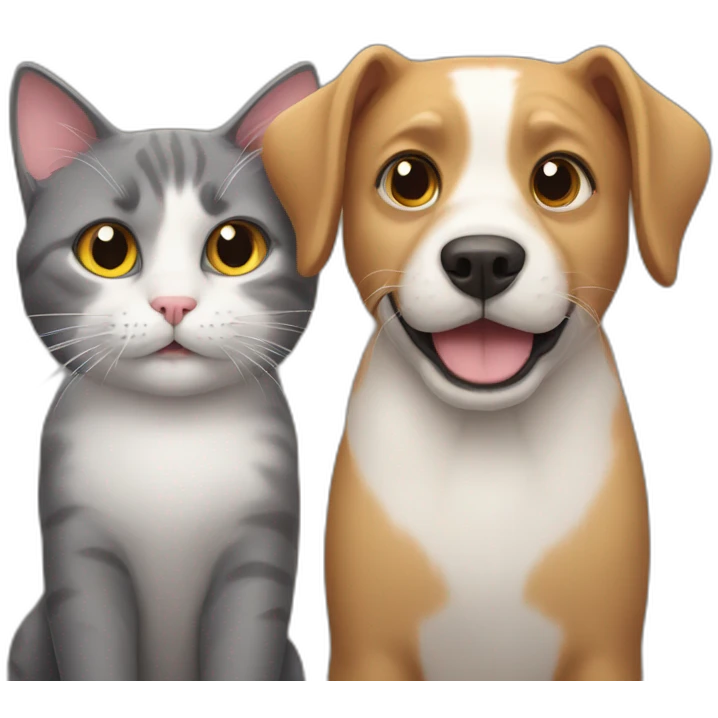 Cat and the dog emoji