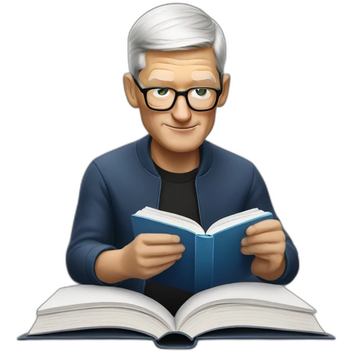 Tim Cook reading book emoji